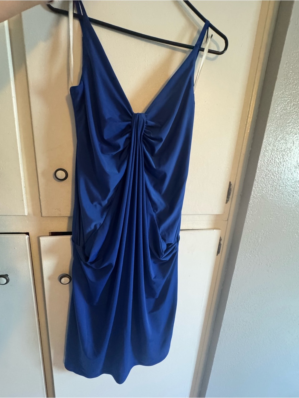Sleeveless V-Neck Mini Dress in Deep Blue